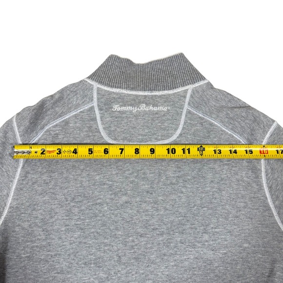 Tommy Bahama 1/4 Zip Pullover Mens Medium Gray Sweater Quarter Zip Golf Contrast - Picture 6 of 8